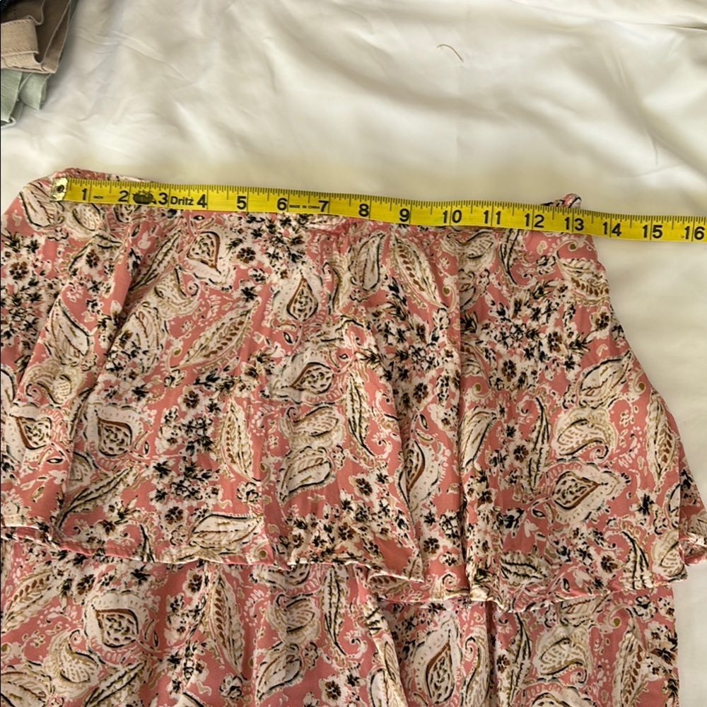Zara Vibrant White and Orange Midi Skirt Size S - Picture 4 of 8